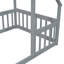 Wood House-Shaped Floor Bed with Fence,Guardrails