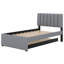 Lit plateforme tapissier simple avec lit gigogne Teddy-2078663968