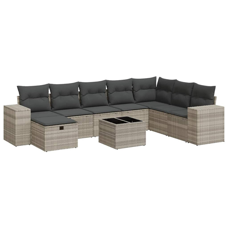  Grandes housses amovibles en rotin de polyester gris clair