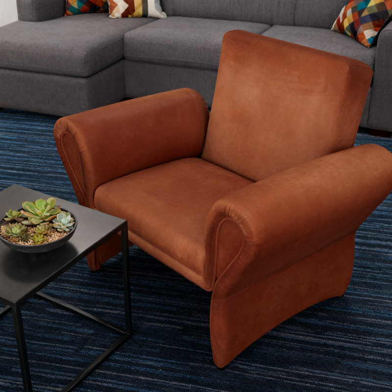 Fauteuil d'appoint rembourré moderne orange