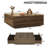 47" Modern Square Coffee Table With 2 Drawers, Large Square Center Table, Wood Coffee Table For Living Room-88690289-76436760