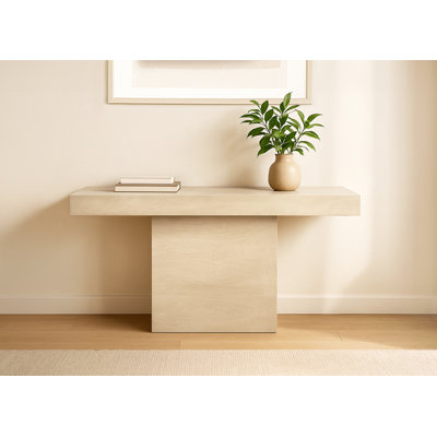 Flagstaff 60" Solid Wood Console Table In Stone Natural Finish