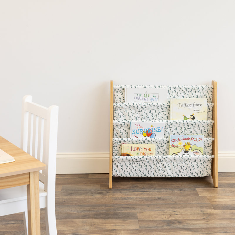 Hoeft Kids Book Display, Natural/White Leaf