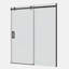Porte de douche noire matte coulissante, verre trempé de 5/16 po, porte lisse lisse - noir mat, réglable pour mur irrégulier