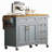 52'' Kitchen Island With Drop Leaf, Embossed Texture Kitchen Island On Wheels With Spice Rack, Towel Rack, 2 Doors And 5 Drawers, Kitchen Storage Cart With Adjustable Shelf For Kitchen-931718846