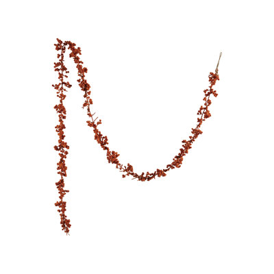 Flocked Iron Foam Garland in Autumn Orange