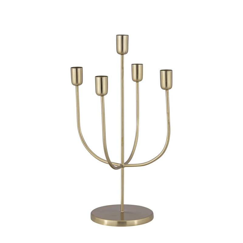 Gold Iron Candle Holder