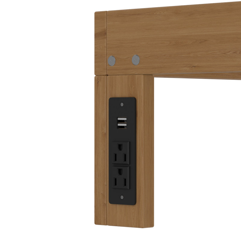 Cadre de lit plateforme grand en bois - Cadre de lit grand en bois massif de 12 pouces avec support de lattes, aucun sommier requis, assemblage facile - pin rustique