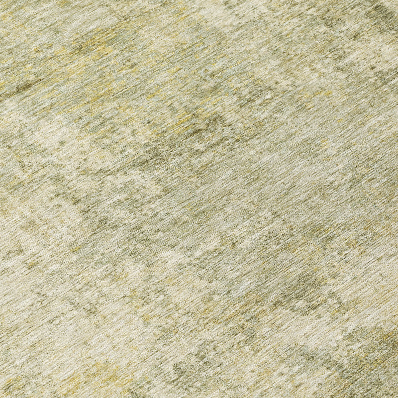 Machine Washable Indoor/Outdoor Xhevrie Sage Rug, Round 8'