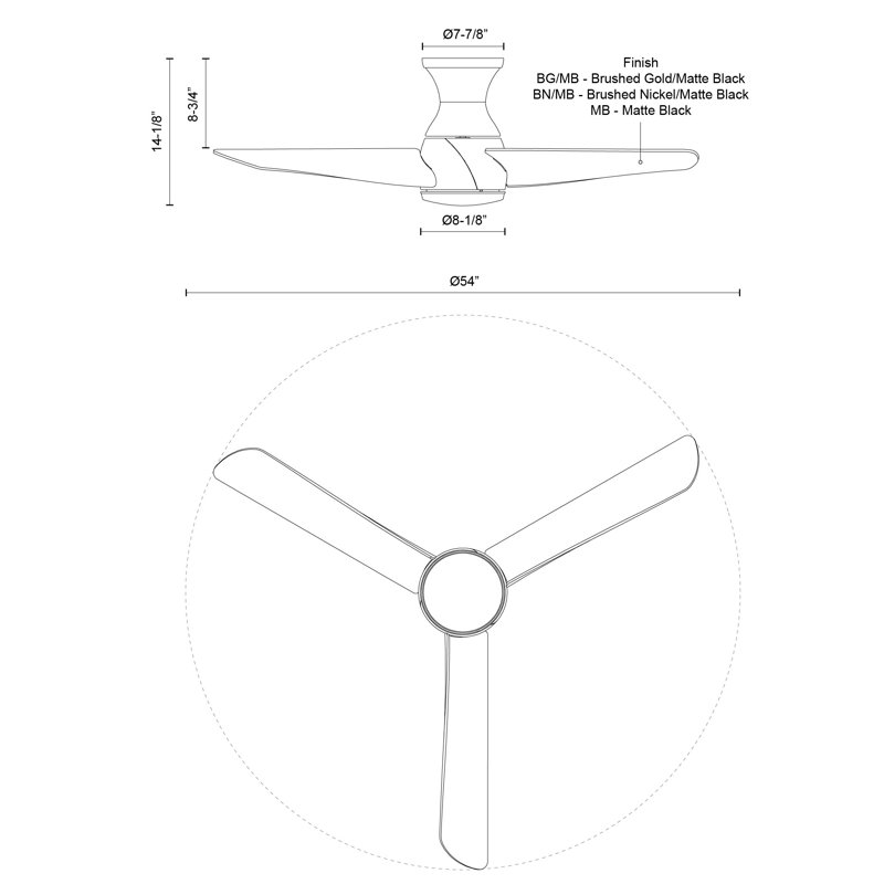 Thalia Smart LED Ceiling Fan, Brushed Nickel