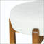 Tabouret de bar en bois à dossier bas avec finition noyer et revêtement ivoire-221087709