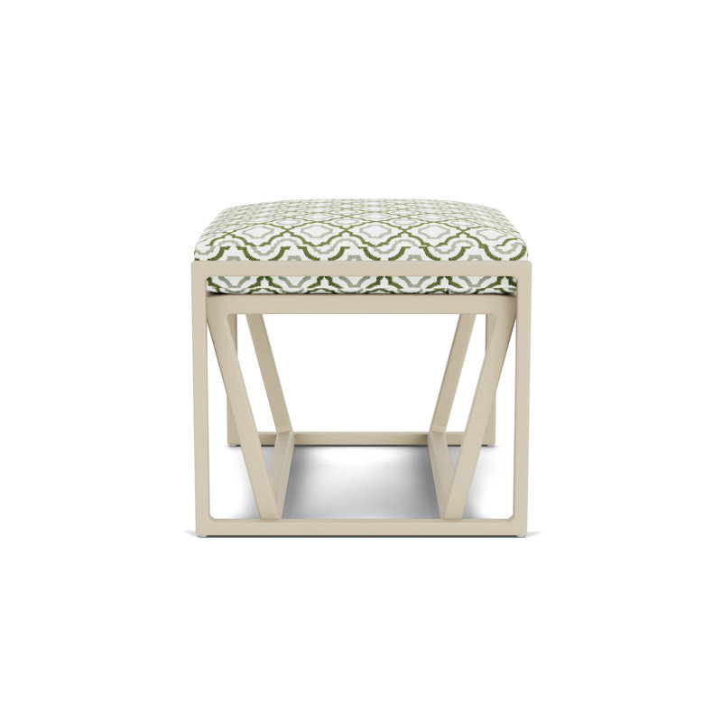Summit Outdoor Ottoman, Linen, Savannah Green