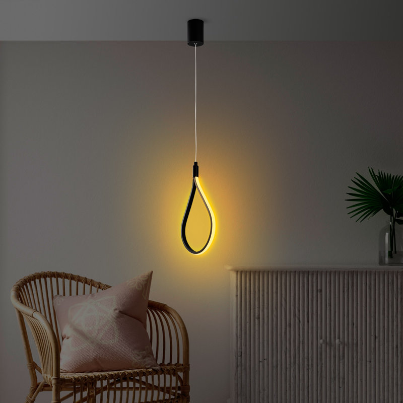 Elegant Black Metal Chandelier, Adjustable Height 19.7 to 39.4 inches | Durable Metal Body, SMD LED 11W 3000K Light | Stylish Modern Design for Dining Room, Living Room & Entryway, Easy Installation
