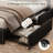 Upholstered Platform Bed with 4 Storage Drawers, Velvet Queen Size Bed with Storage Shelf Headboard&Charging Station&Led Lights, Black-946315563-946315562