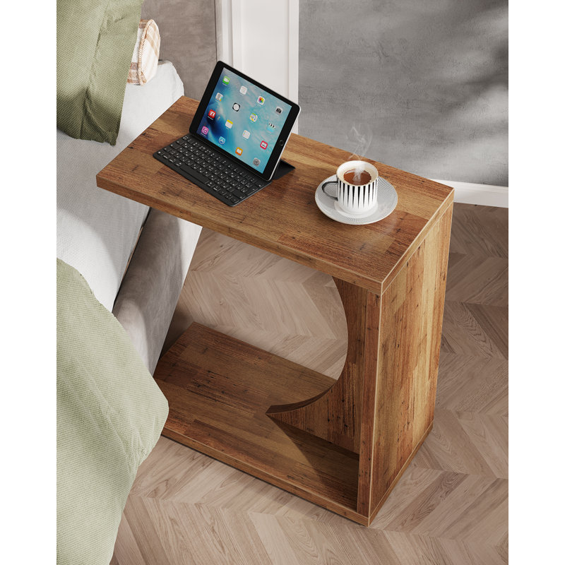 Tables de bout en bois manufacturé Heikki, Noyer brun