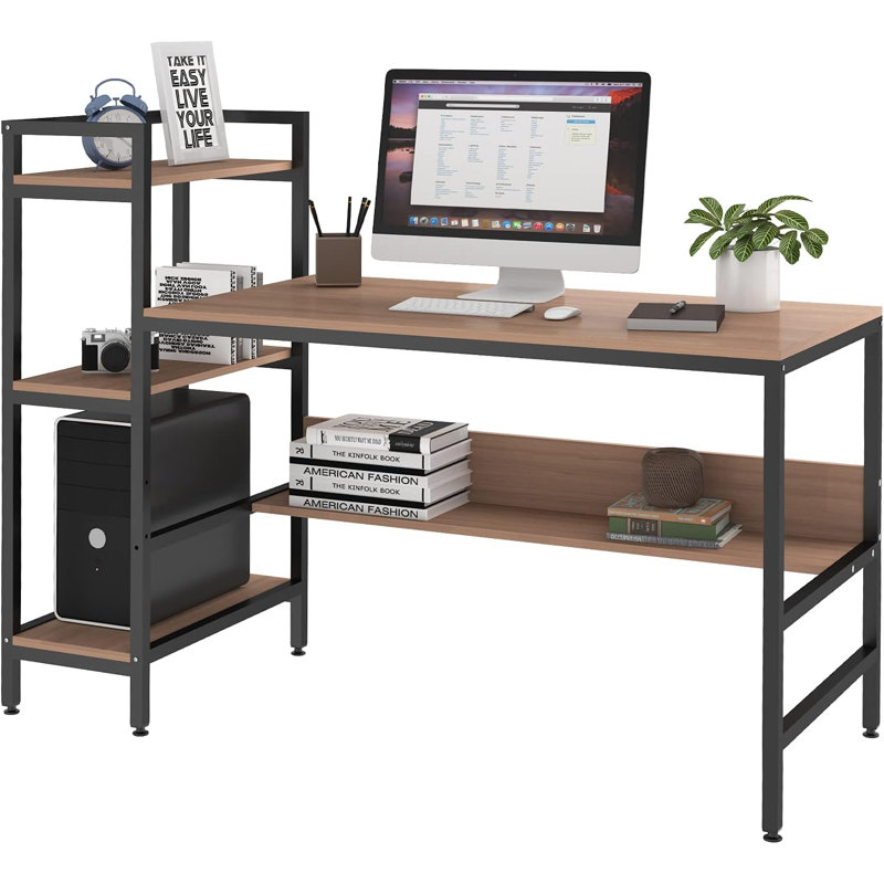 Ammaz Rectangular Computer Desk, Brown
