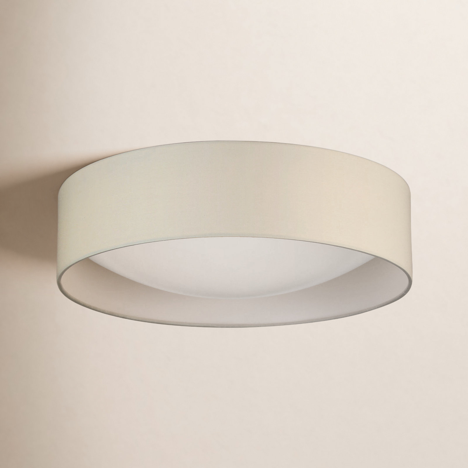 Murphie Single Light Polyester LED Flush Mount, White, 4.53" H x 15.94" W x 15.94" D
