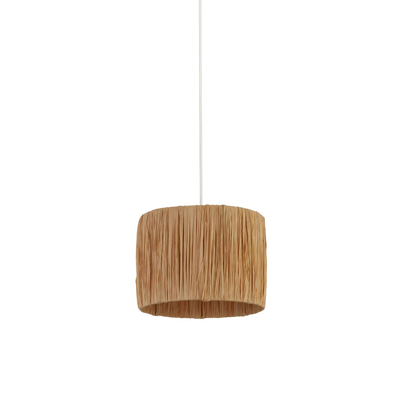 Raffia And Mild Steel Traditional, 18 cm H x 25 cm W x 25cm D, Light Natural