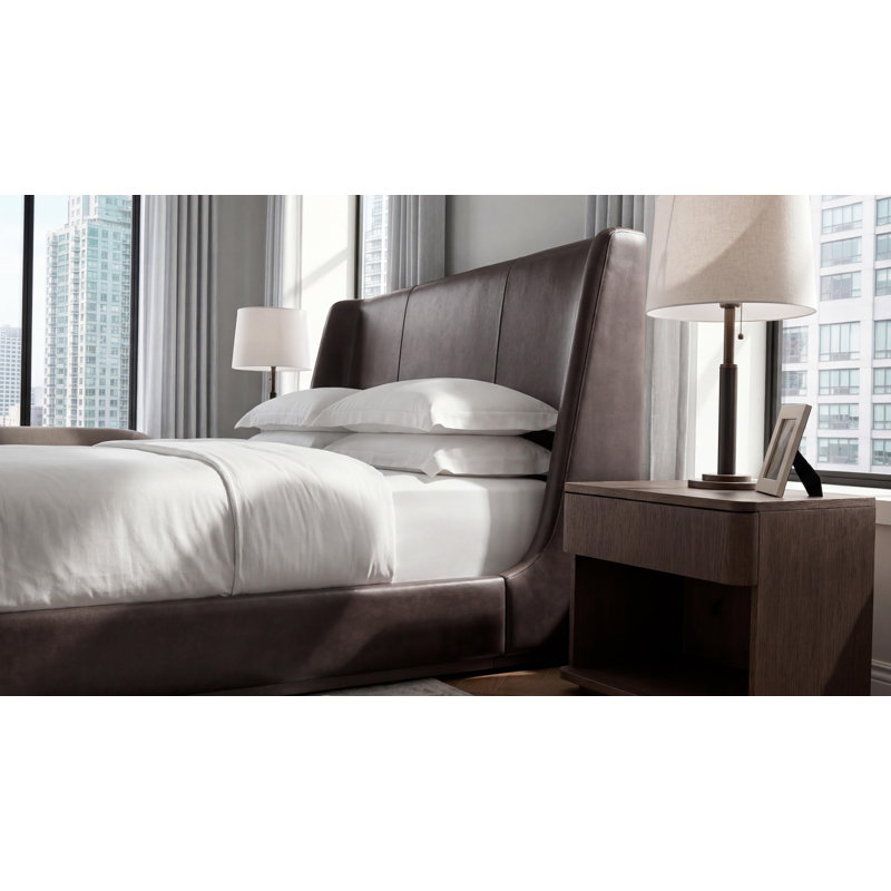 Lisbon Upholstered Wingback Bed, Queen