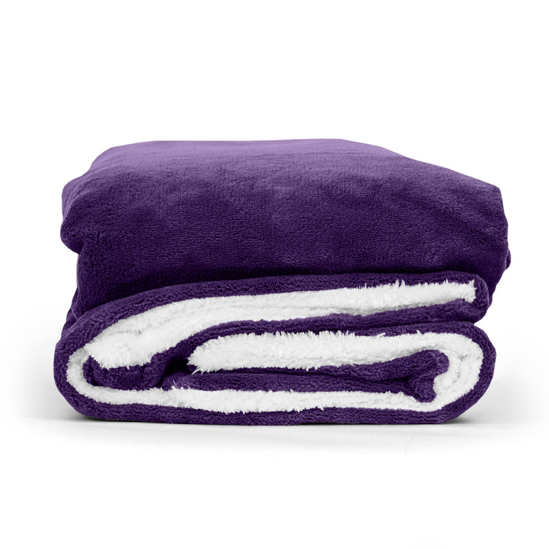 Sherpa Fleece Fur Thick Reversible Blanket Throw, 200cm x 240cm, Coffee