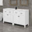 60" Bathroom Vanity Set, Double Vanities, Double Ceramic Sinks, Storage Shelf, And Divided Drawers-337587062