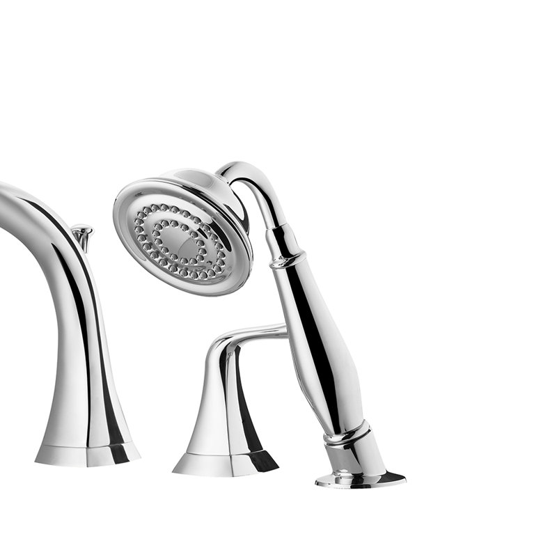 Claudius Polished Chrome Roman Tub Faucet with Handheld Shower