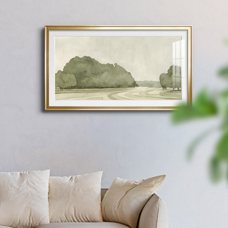 On Course I - reproduction encadrée de qualité supérieure - prête à être accrochée, Or, H 14,5 po x l 26,5 po x P 1 po