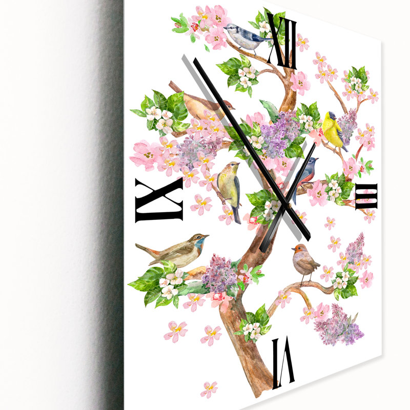 Horloge murale arbre avec oiseaux, Moyen