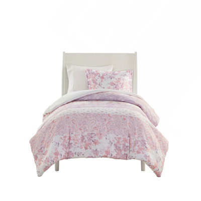2PCS Twin/Twin XL Floral Paisley Duvet Cover Set With Antimicrobial Treatment For Enhanced Comfort And Hygiene
