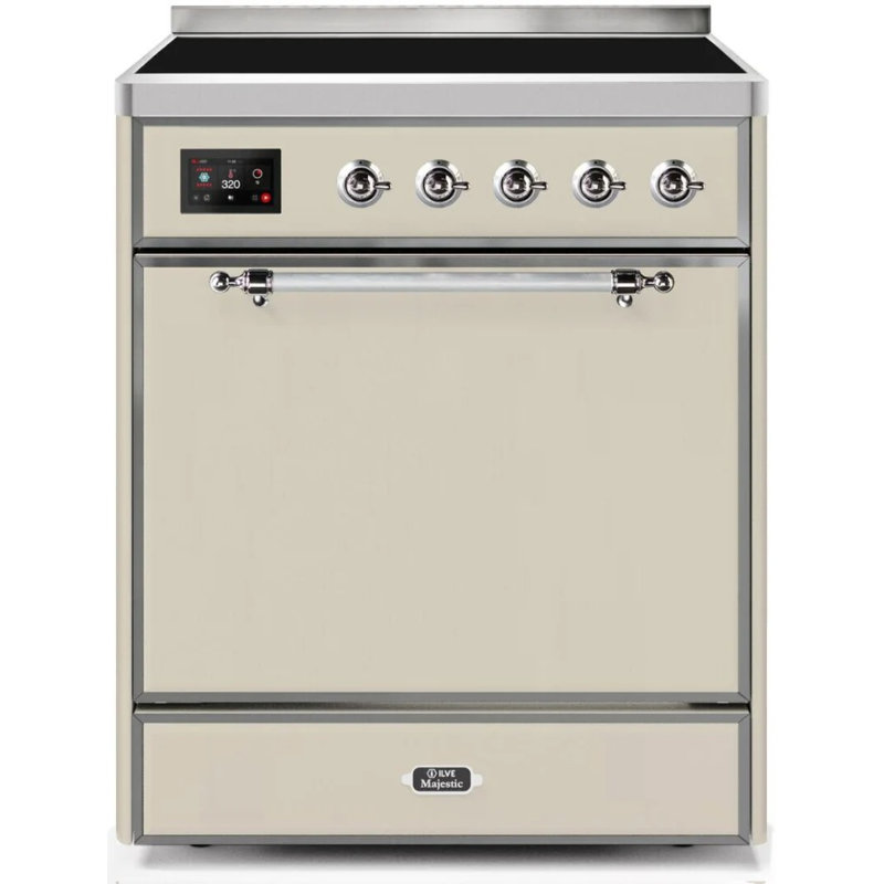 ILVE Majestic II 30 in Induction Range, Antique White/Chrome