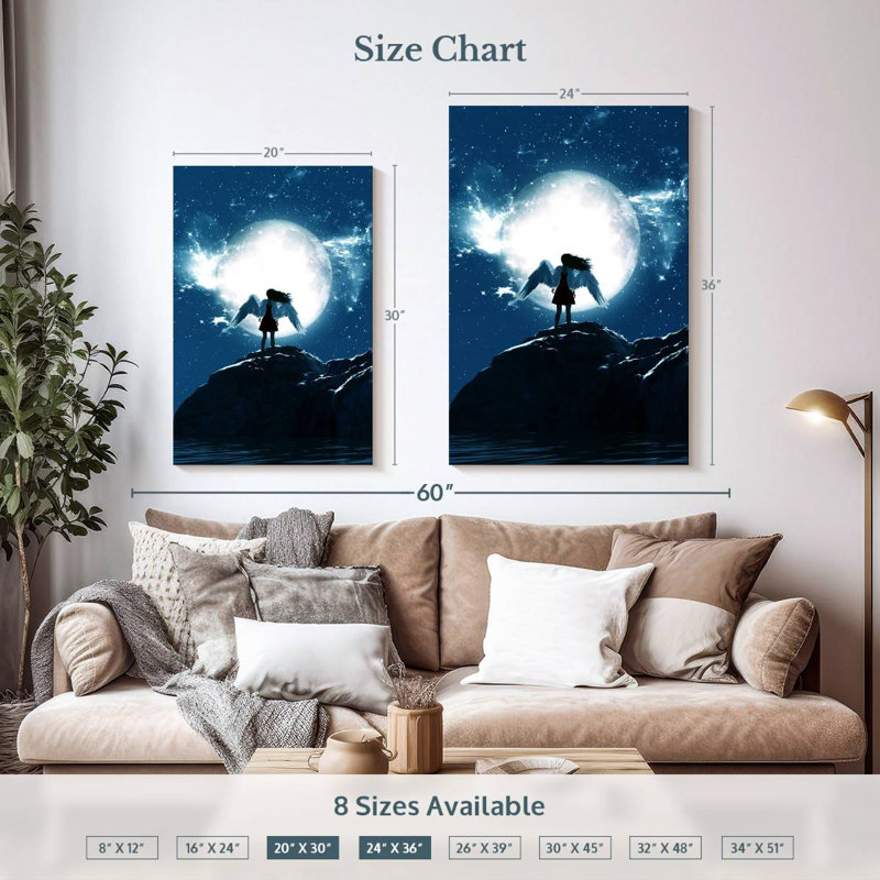 Leisha Moon Angel, 36" H x 24" W