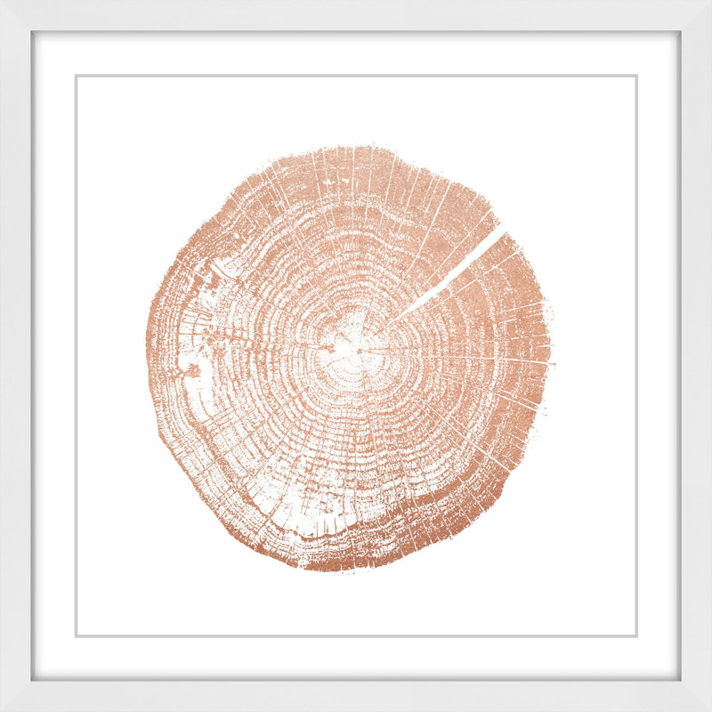 «Log Cutout Rose Gold», reproduction d'art encadrée, H 24 po x l 24 po x p 1,5 po