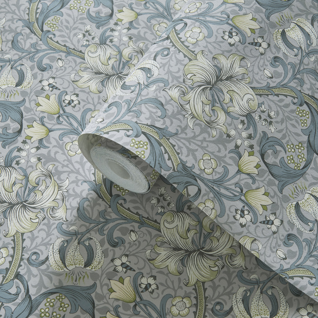 William Morris Golden Lily Wallpaper Slate Blue / Dove W0174/02 - Image 3