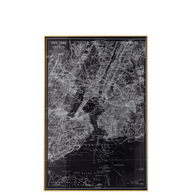 Ajayla New York 1 Piece Single Picture Frame Wall Art on Glass