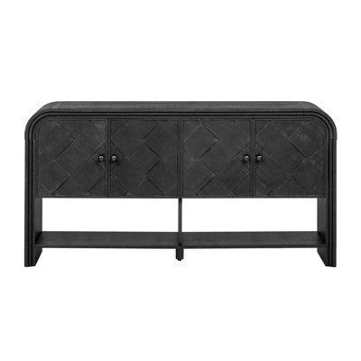Versatile Solid Wood Sideboard with Woven Slats – Storage Cabinet for Entryway, Hallway, Living Room & Foyer by Home Sweet Dream Joy