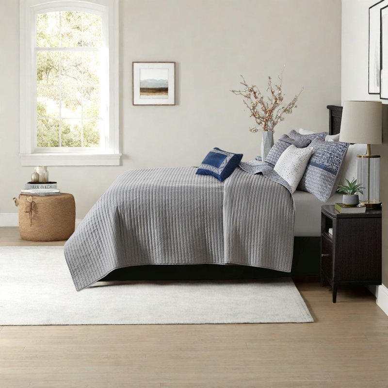 Reversible 6 Piece Bedding Sets Cotton Filled Jacquard For Modern Home