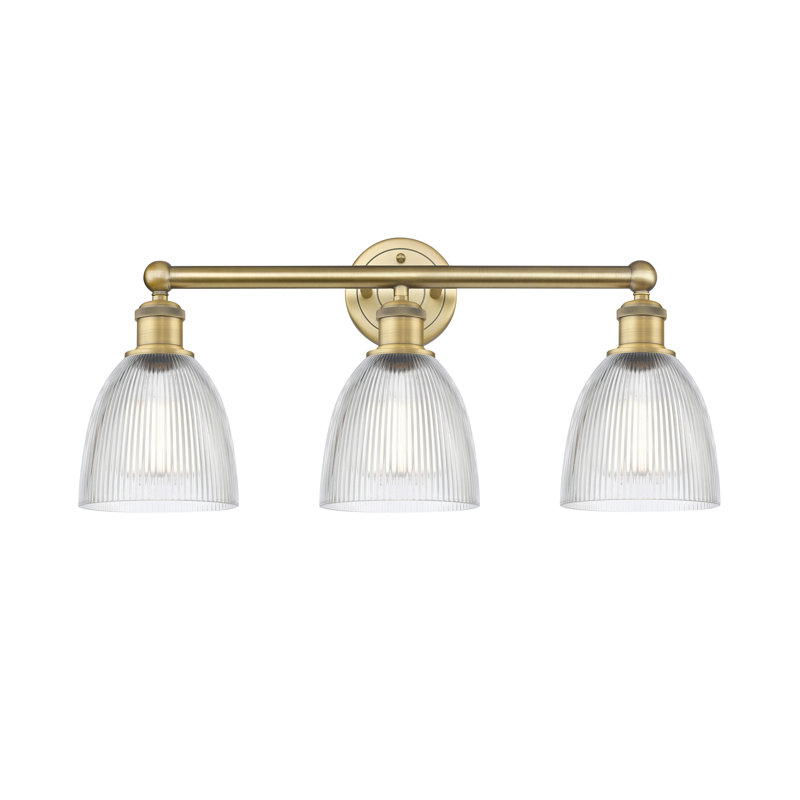 Éclairage pour meuble-lavabo 3 lumières 24 pouces Philomene, Transparent, Laiton brossé