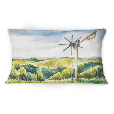 Watermill In Italian Landscape -1 Mission & Craftsman Printed Throw Pillow
