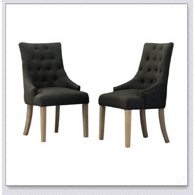 Elegant Button Tufted Wingback Accent Chairs with Plush Cushioning and Sturdy Solid Wood Frame Construction