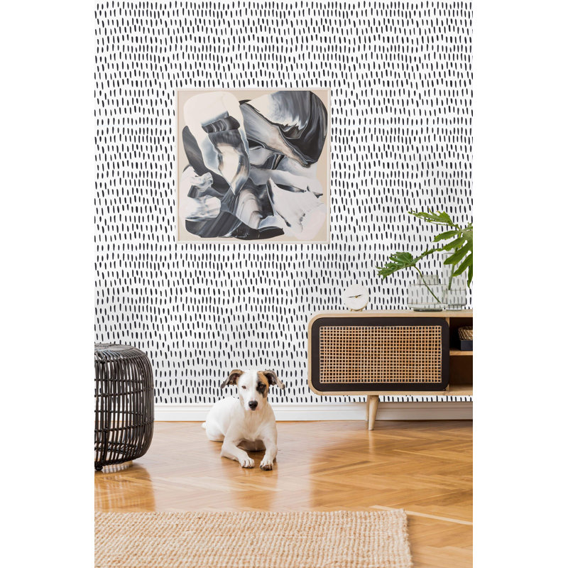 Rouleau de papier peint adhésif Aquera Brushstrokes, L 10,42 po x l 25 po