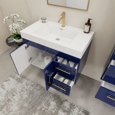Ensemble de meuble-lavabo simple mural 35,4 "