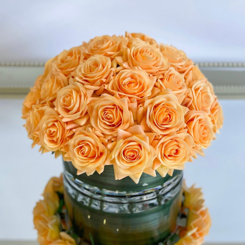 Arrangement d'hortensias dans un vase, Orange