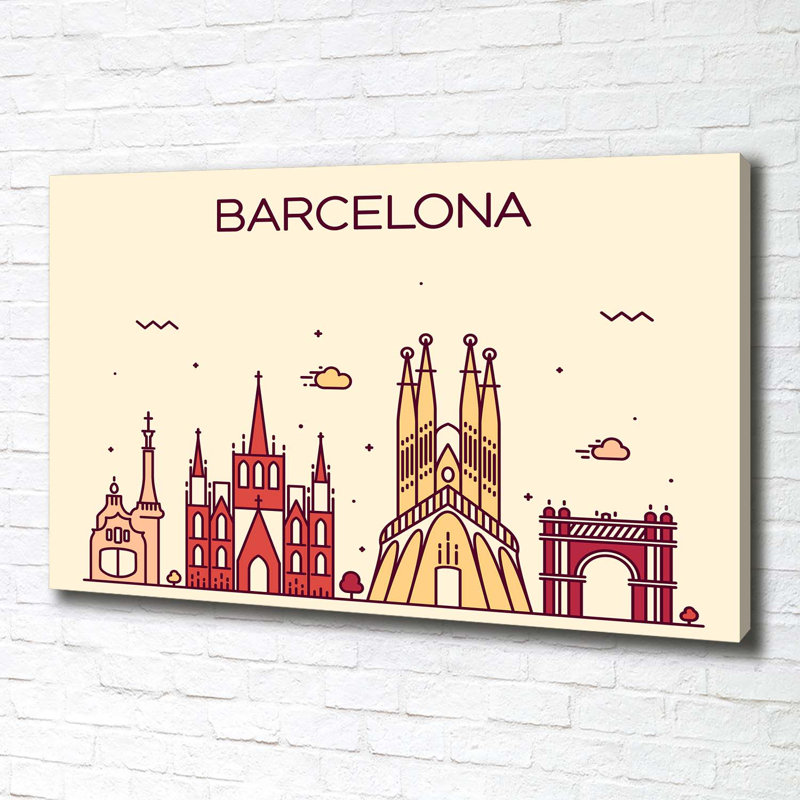 Inscription Barcelona - Wrapped Canvas Print
