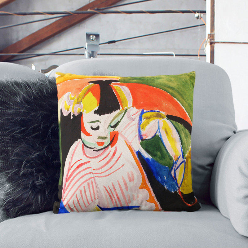 Portrait Of A Child Vol.1 By Henry Lyman Sayen Square Throw Cushion, Black, 40cm H x 40cm W x 15cm D
