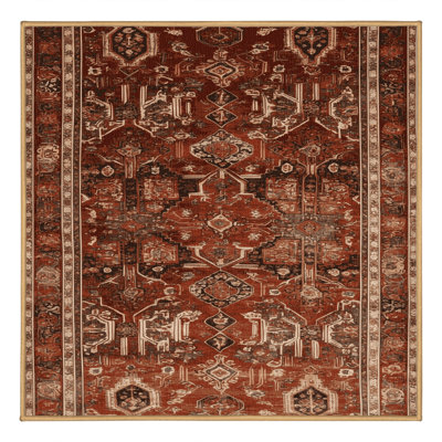 Machine Washable Persian Brown Area Rug