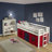 Fern Rock Twin Junior Loft Bed - White Frame and Red/Blue Bottom Playhouse Tent-1697483509-1697483400