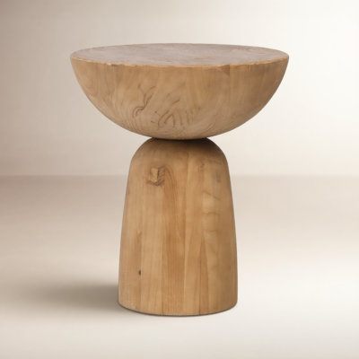 Balak Solid Wood Pedestal End Table