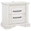 Table de chevet 2 tiroirs Mckinney avec double USB rétro blanc