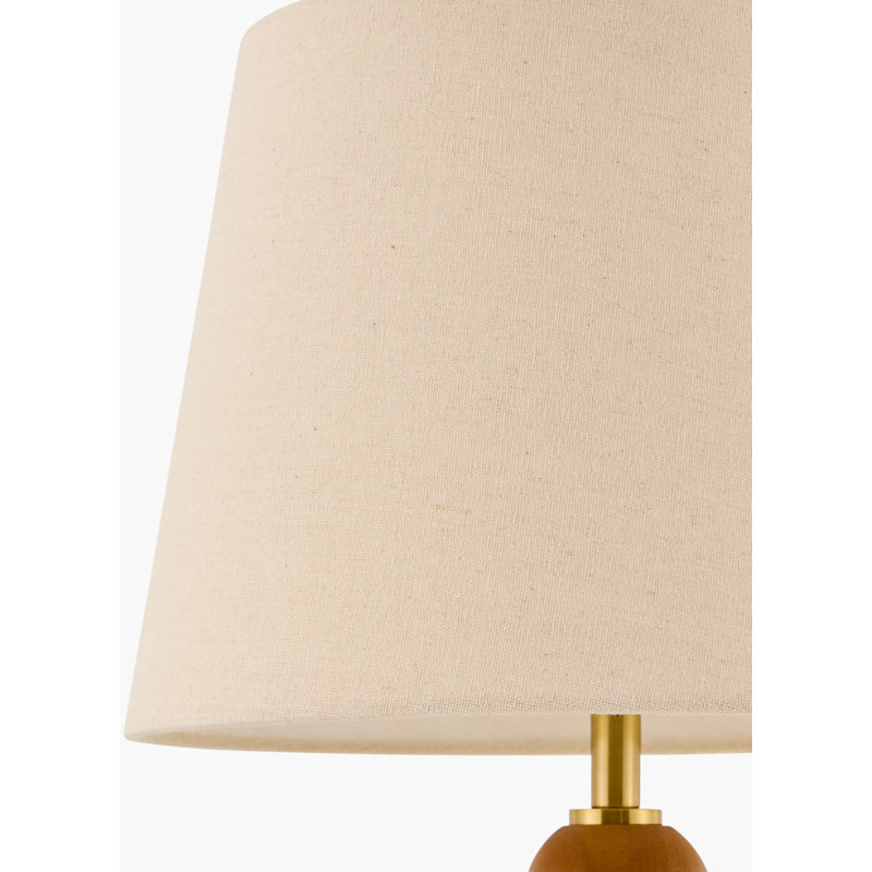 Lampe de table en bois massif 1 lumière Hananiah, Brun