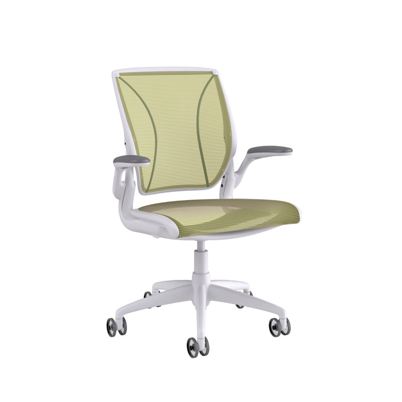 World Task Chair, Citron, White, Fixed